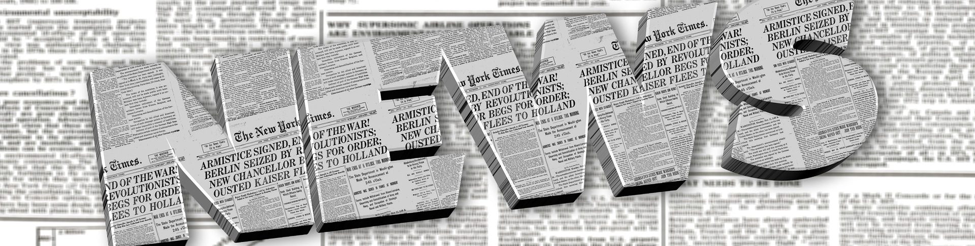 'News' printed over newspaper text